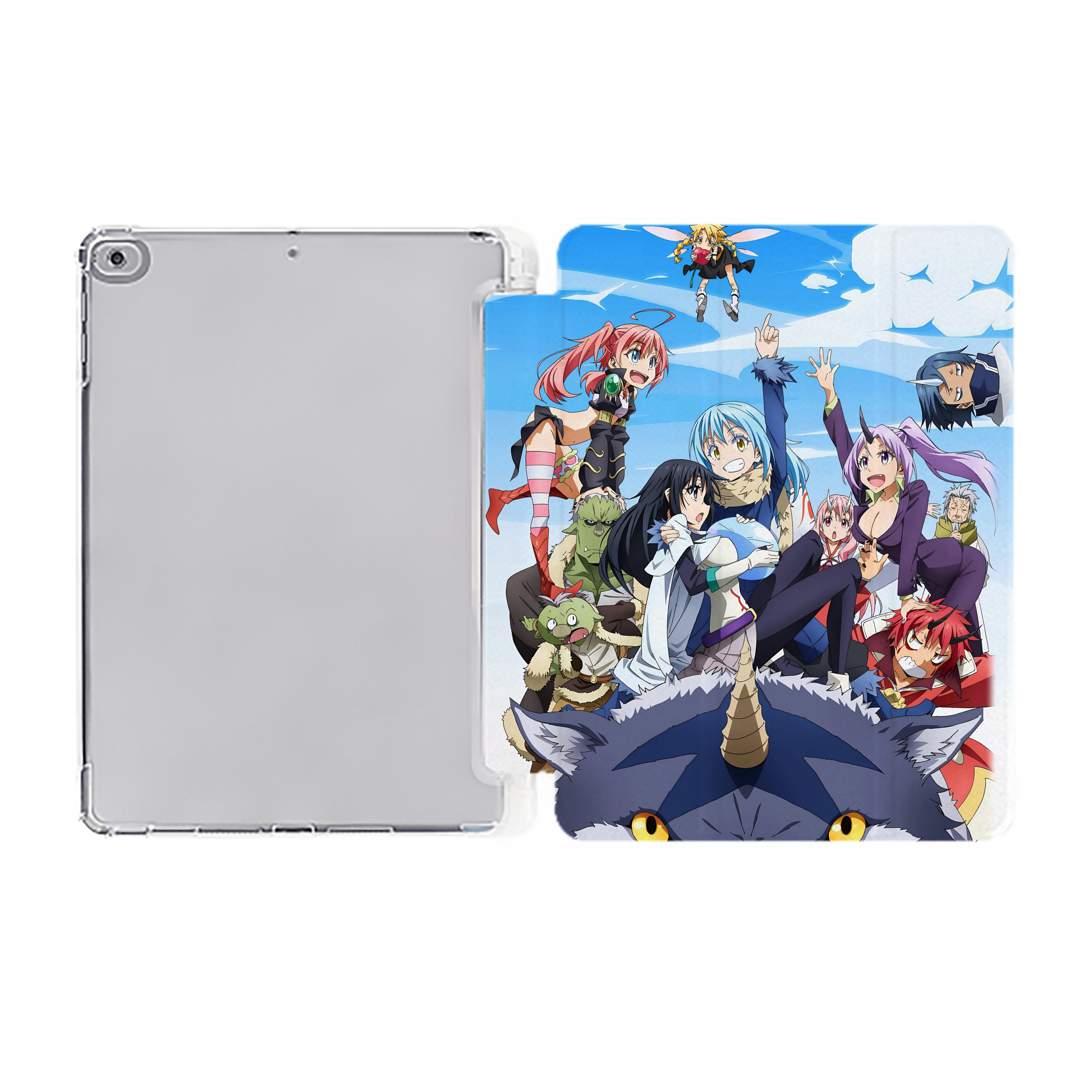 （画像用） 転スラ Regarding Reincarnated to Slime IPad ケース ペン収納付き 三つ折りスタンド PUレザー×シリコン 対応機種9.5/10.5/10.9インチ